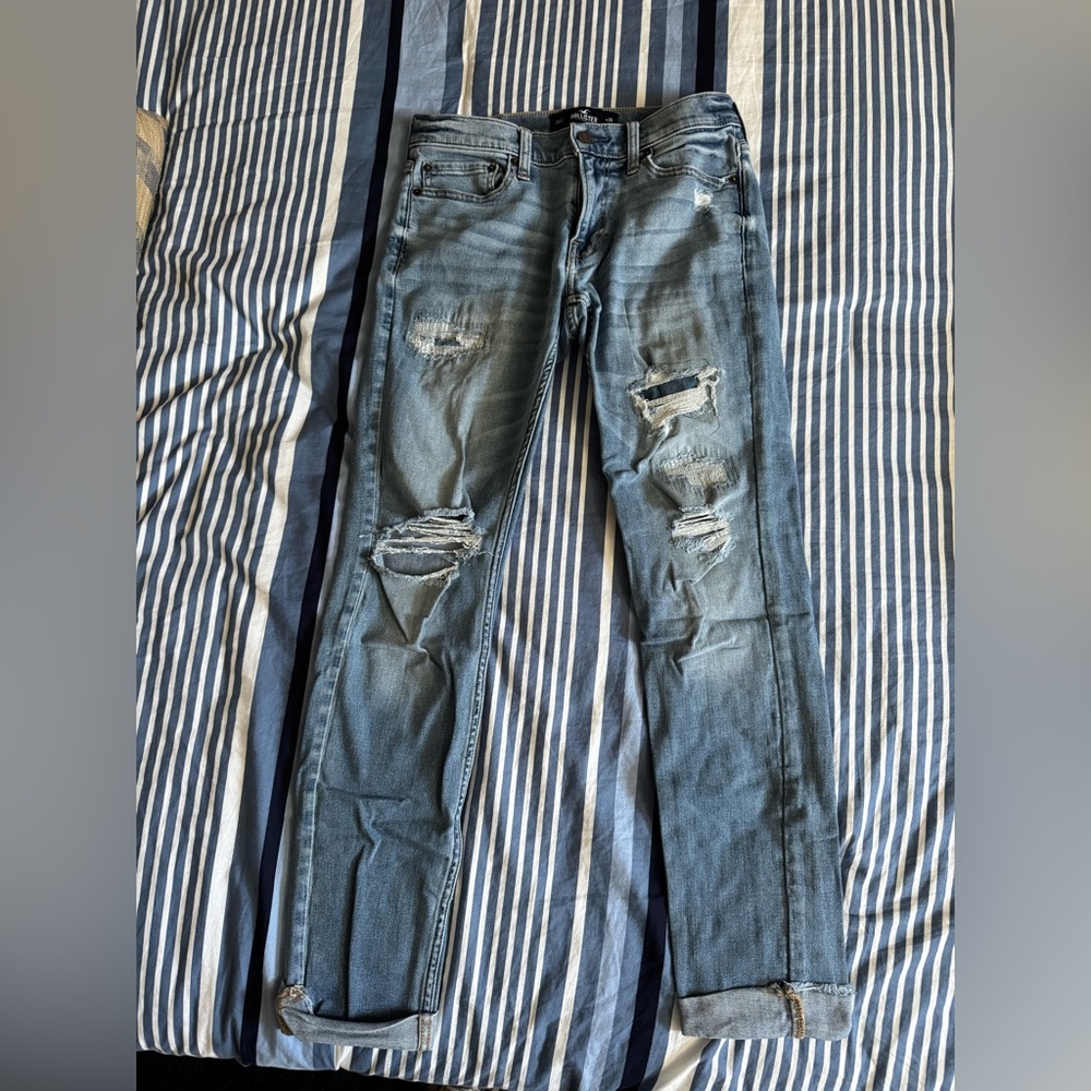 Hollister Men's Skinny Jeans - Light Blue
